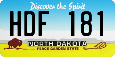 ND license plate HDF181