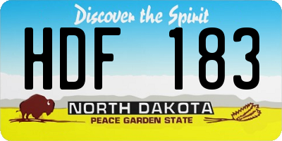 ND license plate HDF183