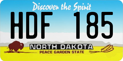 ND license plate HDF185