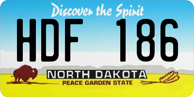ND license plate HDF186