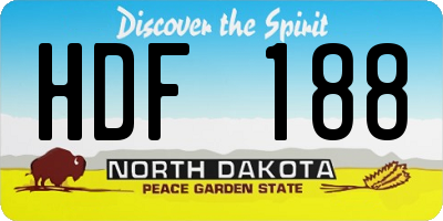 ND license plate HDF188