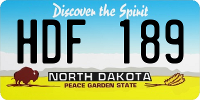 ND license plate HDF189