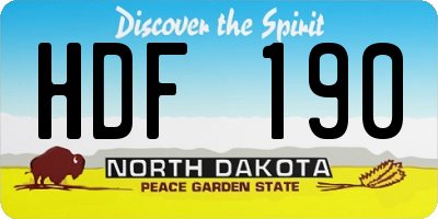 ND license plate HDF190