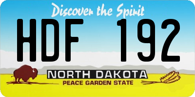 ND license plate HDF192