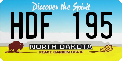 ND license plate HDF195