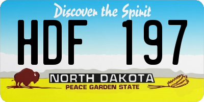 ND license plate HDF197