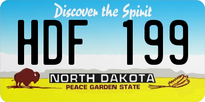 ND license plate HDF199