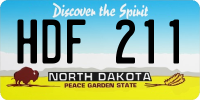 ND license plate HDF211
