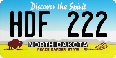 ND license plate HDF222