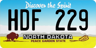 ND license plate HDF229