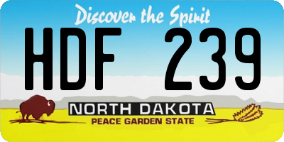 ND license plate HDF239