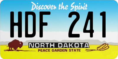 ND license plate HDF241