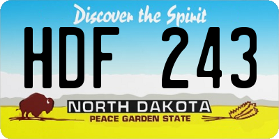 ND license plate HDF243