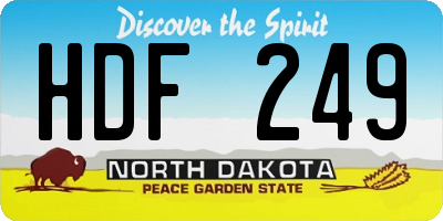 ND license plate HDF249