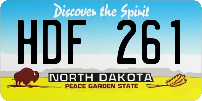 ND license plate HDF261