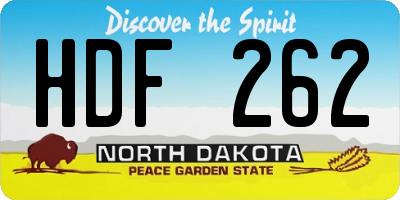 ND license plate HDF262