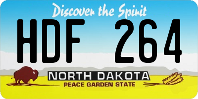 ND license plate HDF264