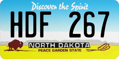 ND license plate HDF267