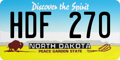 ND license plate HDF270