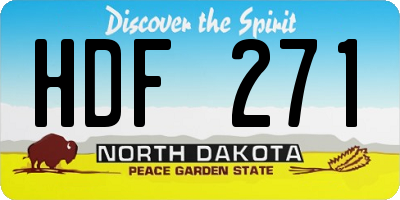 ND license plate HDF271