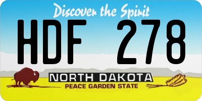 ND license plate HDF278