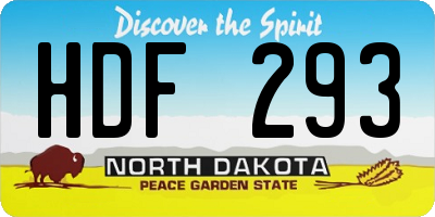 ND license plate HDF293