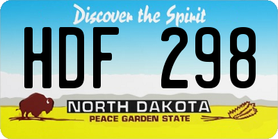 ND license plate HDF298