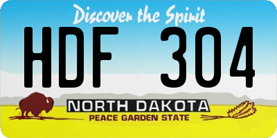 ND license plate HDF304