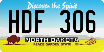 ND license plate HDF306