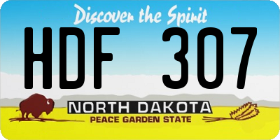 ND license plate HDF307