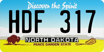 ND license plate HDF317