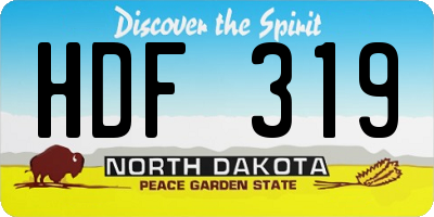 ND license plate HDF319