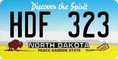 ND license plate HDF323