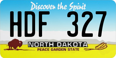 ND license plate HDF327