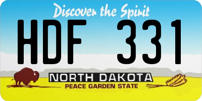 ND license plate HDF331