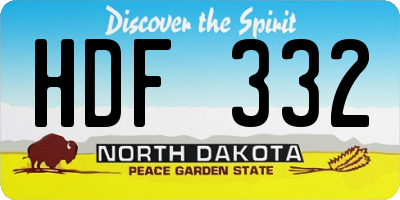 ND license plate HDF332