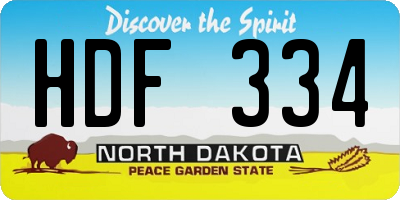 ND license plate HDF334