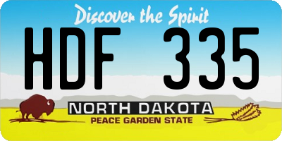 ND license plate HDF335