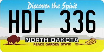 ND license plate HDF336