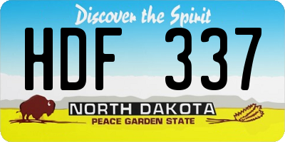 ND license plate HDF337