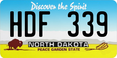 ND license plate HDF339