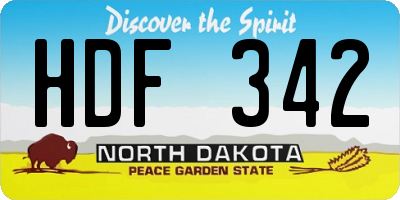 ND license plate HDF342