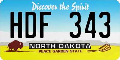 ND license plate HDF343