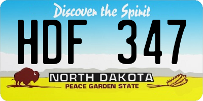 ND license plate HDF347