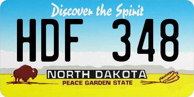 ND license plate HDF348
