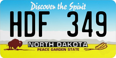 ND license plate HDF349