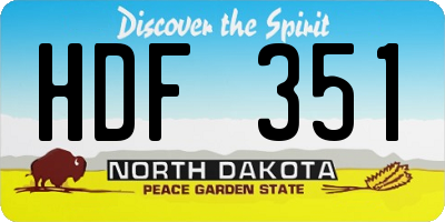 ND license plate HDF351
