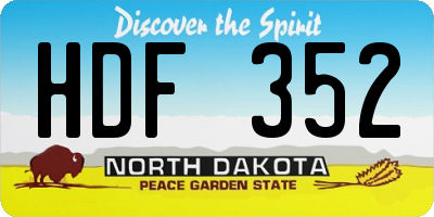 ND license plate HDF352