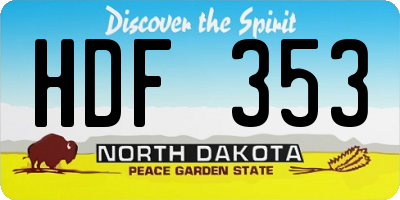 ND license plate HDF353