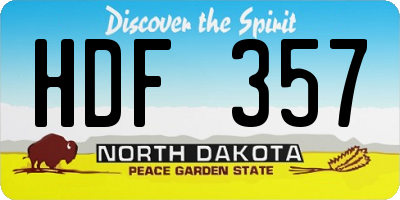 ND license plate HDF357